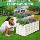 SnugNiture 2 Pcs 4x2x2FT Raised Garden Bed Galvanized Planter Garden Boxes Outdoor, Deep Root Planter Raised Bed for Vegetables Flowers Herbs,Beige White by GreenHaven Gardens