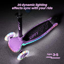 ZIFFY 3-Wheel Light-Up Kids Scooter, Kids Balance Scooter for Boys Girls with 20 Dynamic LED Lights, 4 Adjustable Height, Lean-to-Steer Design with Anti-Slip Wide Surface for Stability - Up to 110LBS by TinyTreasures Baby Boutique