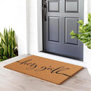 Barnyard Designs Natural Coco Coir Heavy Duty Backing Doormat - Large Cute Non-Slip Front Door Welcome Mat for Outside Entrance or Porch Entry, Brown (24x36, Y'all) by CozyNest Decor