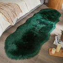 AMTOVO Faux Sheepskin Rug, Dark Green Ultra Soft Fluffy Shag Area Rug, 2 x 6 ft Faux Fur Rug for Bedroom Sofa Throw Cushion Room Decor, Sheepskin by CozyNest Decor