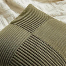 Fancy Homi 2 Packs Olive Green Samll Decorative Throw Pillow Covers 14x14 Inch with for Couch Bed Sofa, Rustic Farmhouse Boho Home Decor, Soft Corss Patchwork Corduroy Square Cushion Case 35x35 cm
