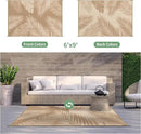 GENIMO Outdoor Rug 6' x 9' Waterproof for Patios Clearance, Reversible Outdoor Plastic Straw Camping Rug Carpet, Large Area Rugs Mats for RV, Camper, Deck, Balcony, Porch, Beach, Picnic, Brown&Beige by CozyNest Decor