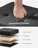 SONGMICS Storage Ottoman, Small Ottoman Foot Rest with Legs, 15 x 15 x 15.7 Inches Foot Stool, Load up to 660 lb, for Living Room, Bedroom, Dorm, Ink Black ULSF014B01 by CozyNest Decor