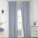 Vision Home Chambray Blue Pinch Pleated Full Blackout Curtains Room Darkening Window Curtains 90 inch for Living Room Bedroom Thermal Insulated Pinch Pleat Drapes with Hooks Back Tab 2 Panel 40"Wx90"L by CozyNest Decor
