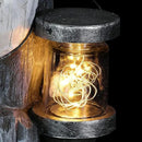 Exhart Garden Sculpture, Raccoon Solar Garden Statue with 2 Jars, 16 LED Firefly Lights, Outdoor Garden Decoration, 7.5 x 9 x 10.5 Inch by GreenHaven Gardens