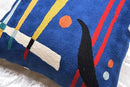 Kandinsky Abstract Pillow Cover - Blue | Modern Throw Pillows | Contemporary Chair Pillow | Modern Farmhouse Pillows | Modern Couch Pillow | Needlepoint Accent Cushion | Size 18x18 by CozyNest Decor