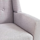 HUIMO Button-Tufted Accent Chairs Set of 2,Upholstered Reading Living Room Chair,Mid Century Modern Chair with Linen Fabric, Club Chair,Comfy Arm Chairs for Living Room,Bedroom,Light Grey by CozyNest Decor