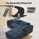 78.74" L Shaped Modern Sofa Modular Sectional Cloud Couch with Ottoman,Upholstered Couches with Plush Corduroy Fabric for Living Room Furniture,Bedroom and Apartment,No Assembly Required,Blue by CozyNest Decor