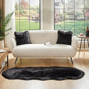 AMTOVO Faux Sheepskin Rug, Black Ultra Soft Fluffy Shag Area Rug, 2 x 6 ft Faux Fur Rug for Bedroom Sofa Throw Cushion Room Decor, Sheepskin by CozyNest Decor