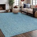 Washable Indoor Outdoor Rug 9x12 Weather Resistant Area Rugs Modern Solid for Porch Deck Balcony Backyard Patio Outside Carpet (9 X 12 Aqua Blue) by CozyNest Decor