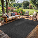 Washable Indoor Outdoor Rug 9x12 Weather Resistant Area Rugs Modern Solid for Porch Deck Balcony Backyard Patio Outside Carpet (9 X 12 Dark Grey) by CozyNest Decor
