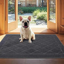 JSEI Dirt Trapper Door Mat 32"x48", Non-Slip Washable Entryway Mats, Dog Door Mat, Stain Resistant and Absorbent Floor Mats, Low Profile Welcome Mat for Front Back Door, Dark Grey by CozyNest Decor