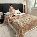 UKELER Sherpa Throw Blanket 60 × 80 inch, 470 GSM Striped Sherpa Fleece Blanket for All Season, Warm and Cozy Blankets for Couch Sofa Bed Office Camping, Camel by CozyNest Decor