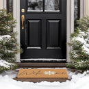 Barnyard Designs Natural Coco Coir Christmas Doormat - Large Cute Non-Slip Heavy Duty Backing Door Mat for Outside Entrance or Porch Entry, Brown (17x30, Winter Snowflake) by CozyNest Decor