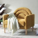 Accent Chair Reading Chair with Armrest, Small Comfy Chair for Small Spaces, Modern Linen Upholstered Armchair for Bedroom & Living Room, Single Sofa Chair with Wood Legs, Easy Assembly (Yellow) by CozyNest Decor