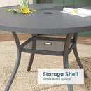 DIFY Outdoor Dining Table for 4, Round Patio Table with Umbrella Hole for Garden, Backyard and Porch (Dark Grey) by GreenHaven Gardens