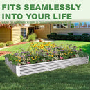 8x4x1ft(2 Pack) Galvanized Raised Garden Bed for Gardening,Metal Planter Boxes Outdoor Patio Kit Planting Bed for Vegetables Flowers Herb,Silver by GreenHaven Gardens