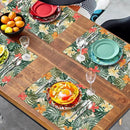 Tropical Palm Leaves Table Mats Set of 4 Summer Watercolor Hibiscus Flower Leaf Placement Mats for Dining Table Washable Non-Slip Heat Resistant Linen Place Mat 12×18 Inch by CozyNest Decor