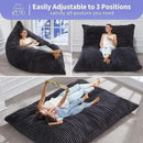 Hobestluk 3 in 1 Bean Bag Chair Giant Bean Bag Chairs Convertible Bean Bag Floor Cushion with Machine Washable Cover, Beanbag Chairs for Adult (Dark Grey) by CozyNest Decor
