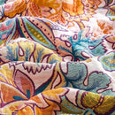 Boho Throw Blanket for Bed, 100% Cotton Soft Rustic Quilt Fall Blanket, 50"x60" Floral Printed Farmhouse Decor Bed Blankets, All Season Rustic Reversible Bohemian Throw Quilt by CozyNest Decor