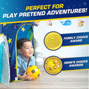 USA Toyz Rocket Ship Pop Up Kids Tent - Spaceship Rocket Indoor Playhouse Tents for Boys and Girls with Included Space Projector Toy and Storage Carry Bag by TinyTreasures Baby Boutique