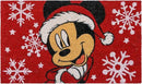 Gertmenian Disney Mouse Doormat Rug Retro Front Door Coir Mat Welcome Home Indoor Outdoor Entryway Carpet, 2-Pack 20x34, Mickey Happy Holidays/Snowflakes by CozyNest Decor