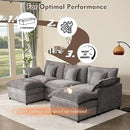 108" U Shaped Couch, Modular Sectional Sofa, 3-Seater Comfy Cloud Couch with Movable Ottoman, Deep Seat Couches for Living Room, Chenille, Slate by CozyNest Decor