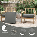 Patio Chair Cushions 24 X 24 X 5 Inch Waterproof Outdoor Seat Cushions for Patio Furniture, Outdoor Sofa Couch Pads with Ties & Handle, Set of 2, Light Grey by GreenHaven Gardens