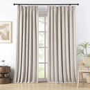 RAIN CITY Extra Wide Curtains 102 Inch Long 2 Panels,Floor to Ceiling Custom Made Boho Noise Reduction Track System Curtain Panels for Country Villa Back Tab Pleat Tape with Hooks, Beige 70x102 by CozyNest Decor