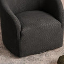 KINWELL 32" Wide Modern Boucle Swivel Barrel Chairs Set of 2, No Assembly Round Upholstered Swivel Accent Armchairs for Living Room, Bedroom (Black) by CozyNest Decor