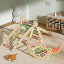 BlueWood 2024 8-in-1 Pikler Triangle Climbing Set Toddler Toys Indoor Baby Jungle Gym Climber Playground for Kids - Rainbow by TinyTreasures Baby Boutique