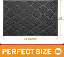 Door Mat Outdoor, 24x36, Welcome Mats for Entryway, Front Doormat for Home Entrance, Indoor Floor Mat, Durable, Non-Slip, Boot Scraper, Catches Muddy and Dirt (Black) by CozyNest Decor