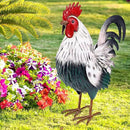 Rooster Garden Statue Sculpture Metal Chicken Yard Decor Outdoor Figurines Patio Backyard Decoration by GreenHaven Gardens