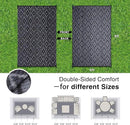 OLANLY Outdoor Rug 6x9 ft Waterproof, Outdoor Plastic Straw Rug with Geometric Pattern Clearance, Reversible RV Mat for Patio, Camping, Balcony, Deck, Backyard, Black & Grey by CozyNest Decor