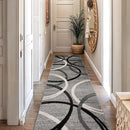 Rugshop Modern Wavy Circles Design Runner Rug 2'7" x 10' Gray by TinyTreasures Baby Boutique
