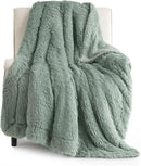 Bedsure GentleSoft Fluffy Sage Green Throw Blanket, Sage Green Decor for Room, Soft Cozy Fuzzy Plush Minky Thick Warm Sherpa Fleece Faux Fur Throw Blanket for Couch, Decorative Spring Gifts, 50x60 by CozyNest Decor
