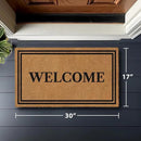 Barnyard Designs Natural Coco Coir Heavy Duty Backing Doormat - Large Cute Non-Slip Front Door Welcome Mat for Outside Entrance or Porch Entry, Brown (17x30, Welcome) by CozyNest Decor