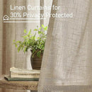 LAMIT Taupe Linen Curtains 95 Inch Length 2 Panels for Living Room/Bedroom, Semi Sheer Light Filtering Farmhouse Bronze Grommet Long Soft Thick Linen Textured Window Drapes, 52 x 95 Inch by CozyNest Decor
