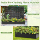 Trellis for Climbing Plants Outdoor，Mental Garden Bed with Drainage Holes Outdoor Privacy Screen Design Tall planters for herb Flower Vegetables 73"x47"x16", Black-Louvered by GreenHaven Gardens
