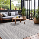 Stripe Outdoor Rug 5x7 Washable Outside Carpet for Indoor Patio Porch Waterproof Easy Cleaning Non Shedding Area Rugs Gray 5 x 7 by CozyNest Decor