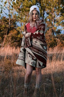 Inca Aztec Throw, Queen, King Blanket | Southwest Indian Navajo Boho Style | Native Cover for Camping, Bedding, Couch, Vanlife | Faux Alpaca, Lightweight, Hypoallergenic (Vinincunca Maroon, Throw) by CozyNest Decor