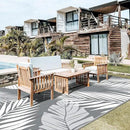 GENIMO Outdoor Rug 10' x 20' Waterproof for Patios Clearance, Reversible Outdoor Plastic Straw Camping Rug Carpet, Large Area Rugs Mats for RV, Camper, Deck, Balcony, Porch, Beach, Picnic, Grey&White by CozyNest Decor