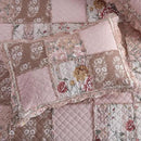 NEWLAKE Quilt Set Queen Size, Cotton Patchwork Pink Floral Quilt Sets, Real Stitched Embroidery Bedspread Lightweight and Breathable for All Seasons, Soft Quilted with 2 Pillow Shams by CozyNest Decor