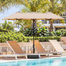Vongrasig 15FT Large Patio Umbrella with Base Included, Outdoor Double sided Umbrellas with Crank Handle, Rectangle Table Umbrella for Pool Lawn Garden Market by GreenHaven Gardens