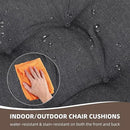 RACE LEAF 4 Pack Patio Chair Cushions 17x17 Inch, Thickened Waterproof Cushions with Stain Resistant Cover and Non-Slip Ties for Patio Furniture (Gray) by GreenHaven Gardens