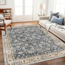 Washable Area Rug 8'x10' Retro Boho Design Non-Shedding Non-Slip Easy Care Ideal for High Traffic Areas in Living Room Bedroom Office Coffee Table Kitchen Large Carpet by TinyTreasures Baby Boutique