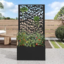 Casaphoria Metal Raised Garden Bed with Trellis and Wheels, 47"x24"x12" Planter Box for Climbing Plants, Vegetables & Vines, Features Drainage Holes and Privacy Screen (Black-Spring) by GreenHaven Gardens