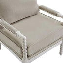 DUHOME Linen Fabric Spindle Accent Chairs Set of 2 with Wood Frame,Modern Accent Chairs with Padded Spring Seat and Brushed White Base for Living Room Bedroom Farmhouse Home Office Belcony by CozyNest Decor