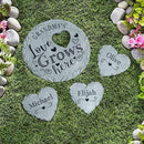 Let's Make Memories Personalized Garden Stone - Resin - Custom Garden Décor - Love Grows Here Round Stone with Heart Cutout - for Dad - for Father's Day by CozyNest Decor