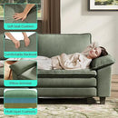 LINSY HOME Modular Sectional Sofa - 90'' Sleeper Sofa Cloud Couch Oversized Corduroy Sofa Bed with Movable Ottoman Soft Modern Comfy Couch for Living Room Apartment Office, Green by CozyNest Decor
